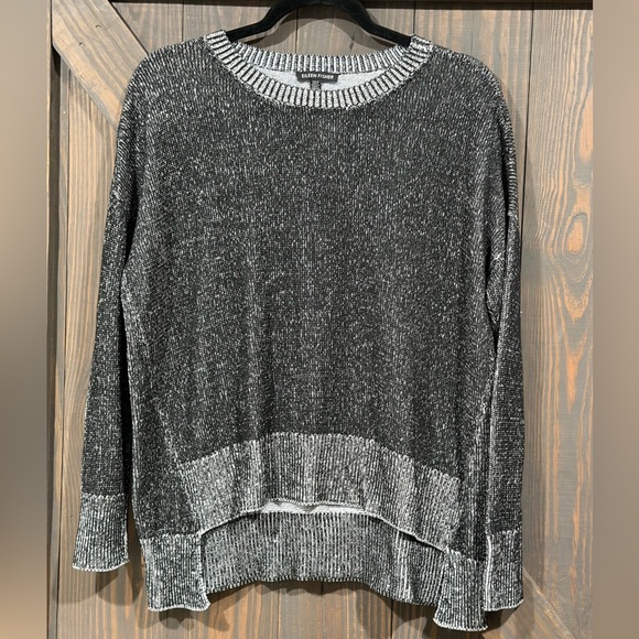 Eileen Fisher Women’s Tencel Box Sweater Ballet Neck Black/White Marled Size XXS - Picture 3 of 7